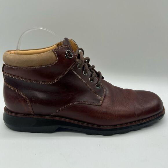 Johnston & Murphy Boots Mens 8M Brown Leather Lace Up Chukka‎ Distressed Boots - Picture 3 of 9